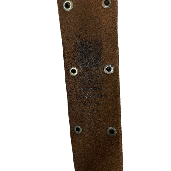 Brown Leather Belt Braided Design Gold Buckle Medium - Picture 8 of 10